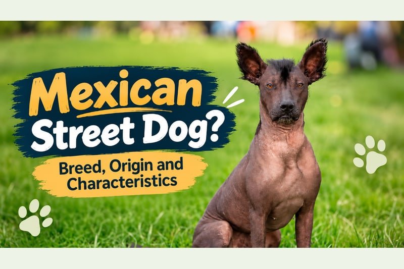 Mexican Street Dog title graphic with a hairless dog standing outdoors