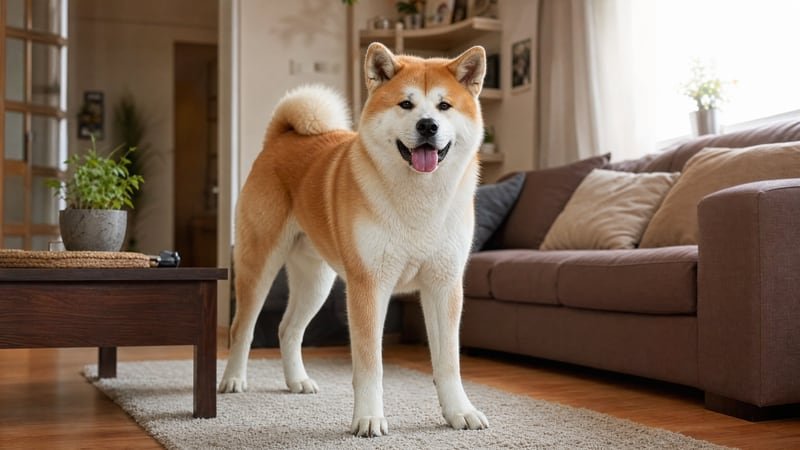 Akita puppy daily life photo for healthy weight guidance