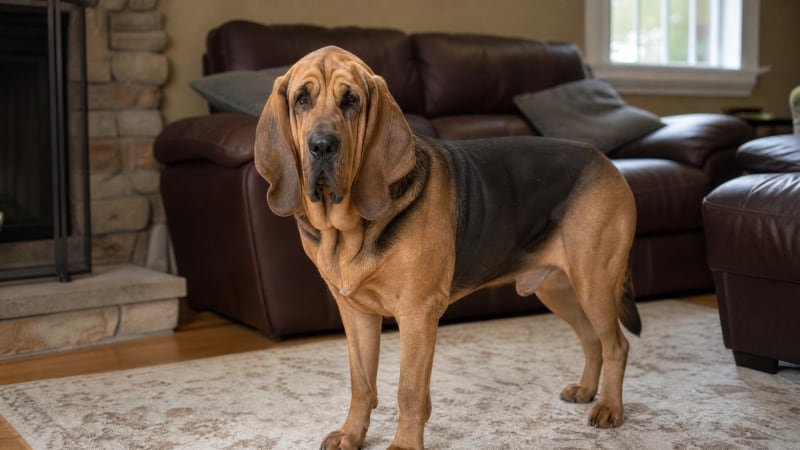 Bloodhound puppy daily life photo for healthy weight guidance