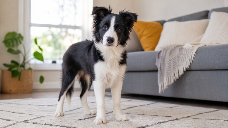 Border Collie puppy daily life photo for healthy weight guidance