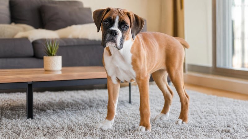 Boxer puppy daily life photo for healthy weight guidance