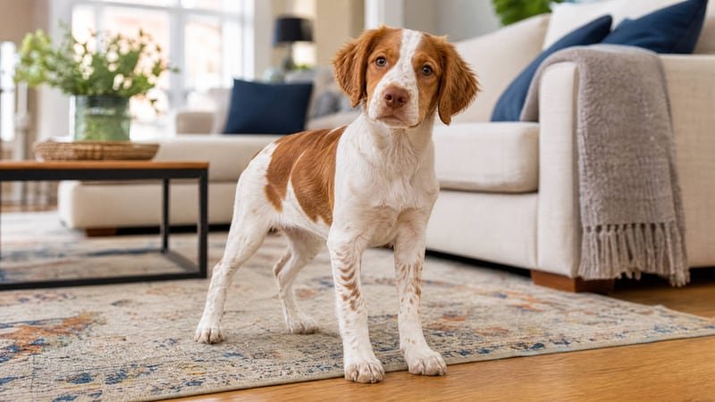 Brittany puppy daily life photo for healthy weight guidance
