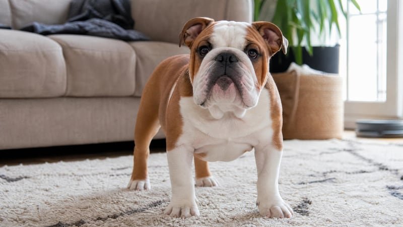 Bulldog puppy daily life photo for healthy weight guidance