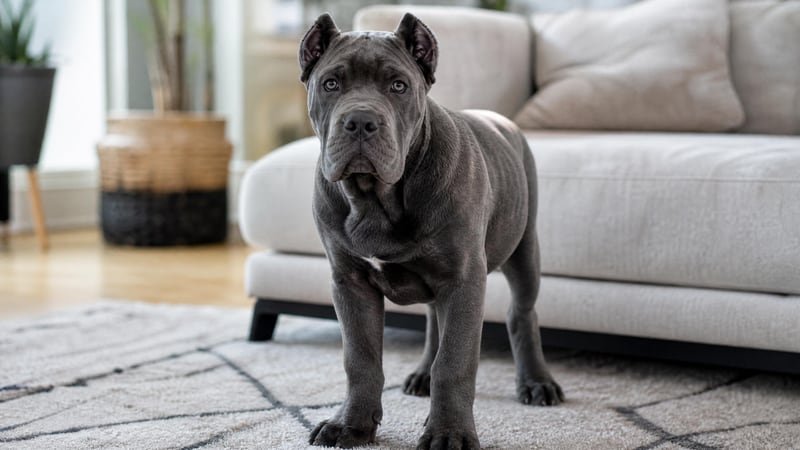 Cane Corso puppy daily life photo for healthy weight guidance