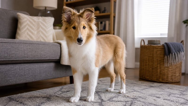 Collie puppy daily life photo for healthy weight guidance