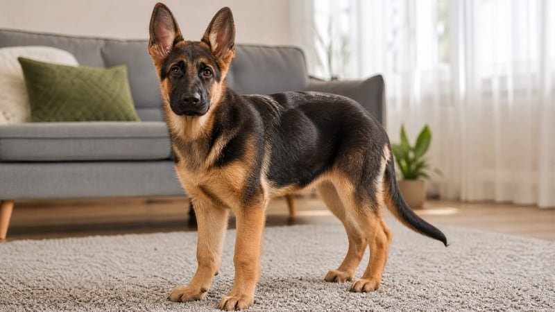 German Shepherd puppy daily life photo for healthy weight guidance