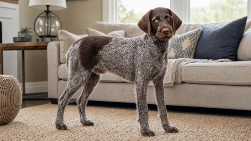 German Wirehaired Pointer puppy daily life photo for healthy weight guidance