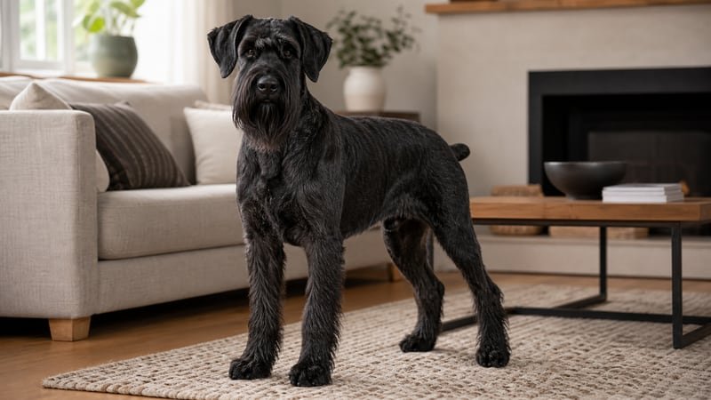 Giant Schnauzer puppy daily life photo for healthy weight guidance