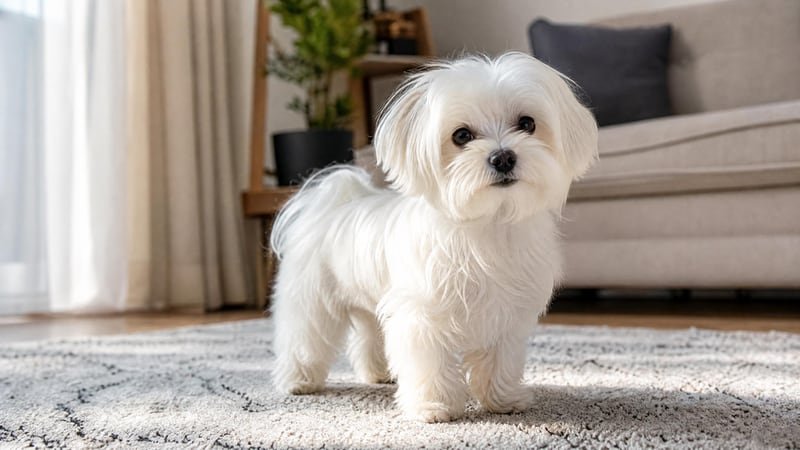 Maltese puppy daily life photo for healthy weight guidance