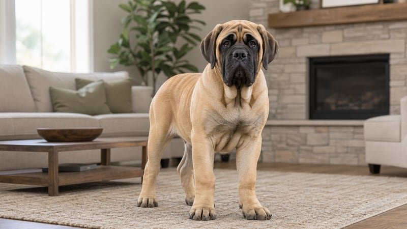Mastiff puppy daily life photo for healthy weight guidance