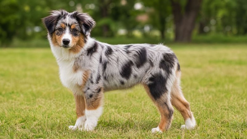 Miniature American Shepherd puppy body condition snapshot for growth tracking