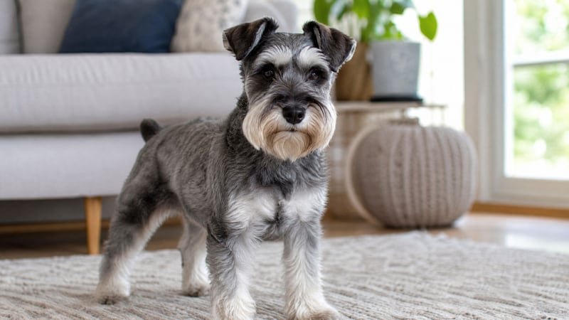 Miniature Schnauzer puppy daily life photo for healthy weight guidance