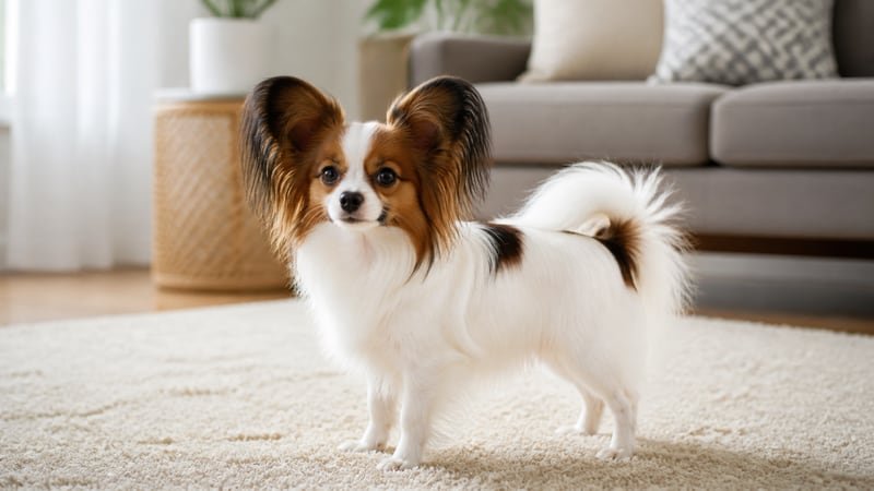 Papillon puppy daily life photo for healthy weight guidance