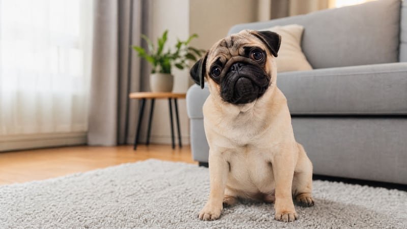 Pug puppy daily life photo for healthy weight guidance