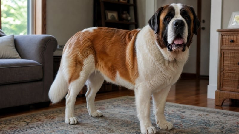 Saint Bernard puppy daily life photo for healthy weight guidance