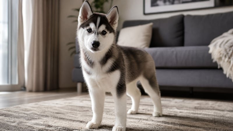 Siberian Husky puppy daily life photo for healthy weight guidance
