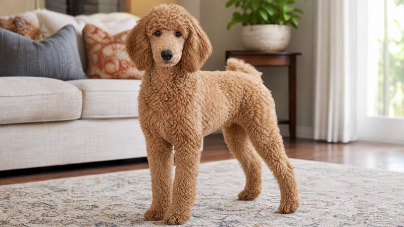 Standard Poodle puppy daily life photo for healthy weight guidance