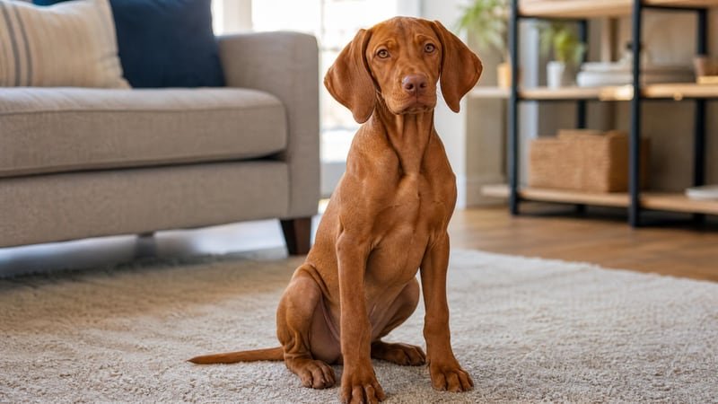 Vizsla puppy daily life photo for healthy weight guidance