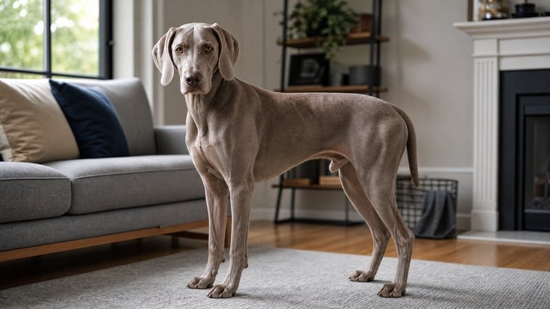 Weimaraner puppy daily life photo for healthy weight guidance